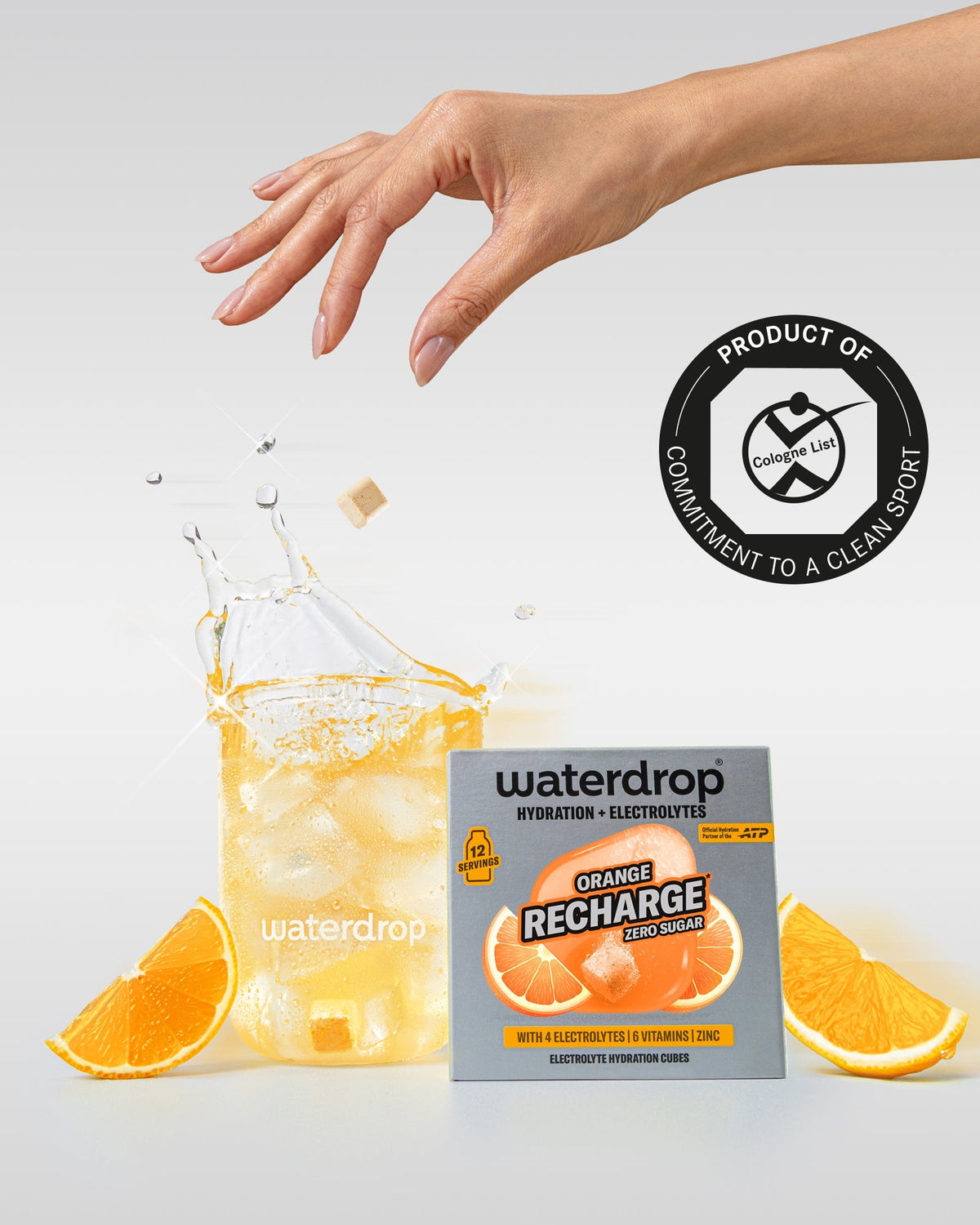 waterdrop® Orange Recharge Microlyte Hydration Cubes, 12 Servings