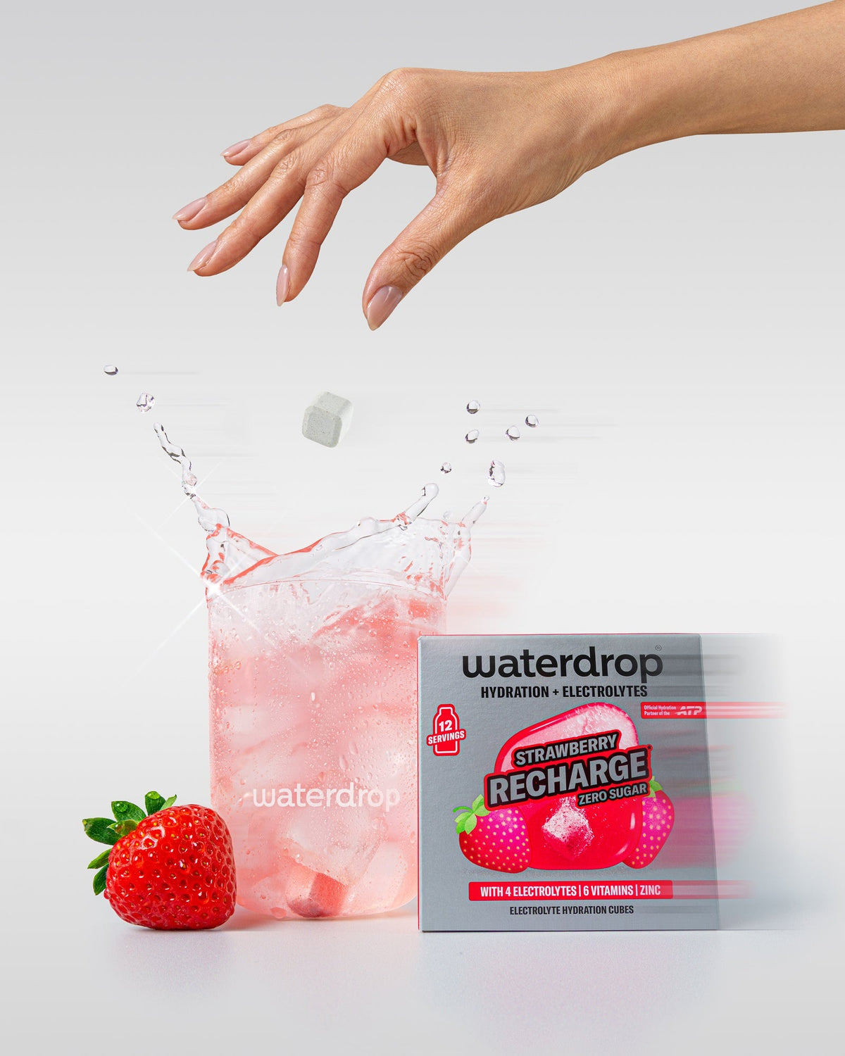 waterdrop® Strawberry Microlyte Hydration Cubes, 12 Servings