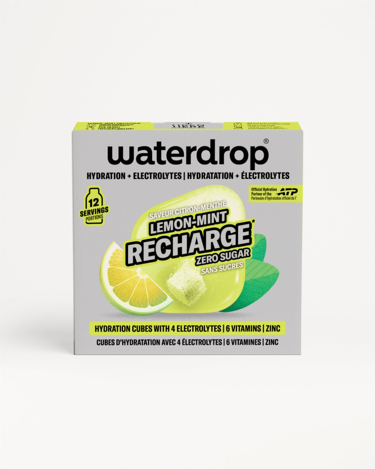waterdrop® Lemon-Mint Recharge Microlyte Hydration Cubes, 12 Servings