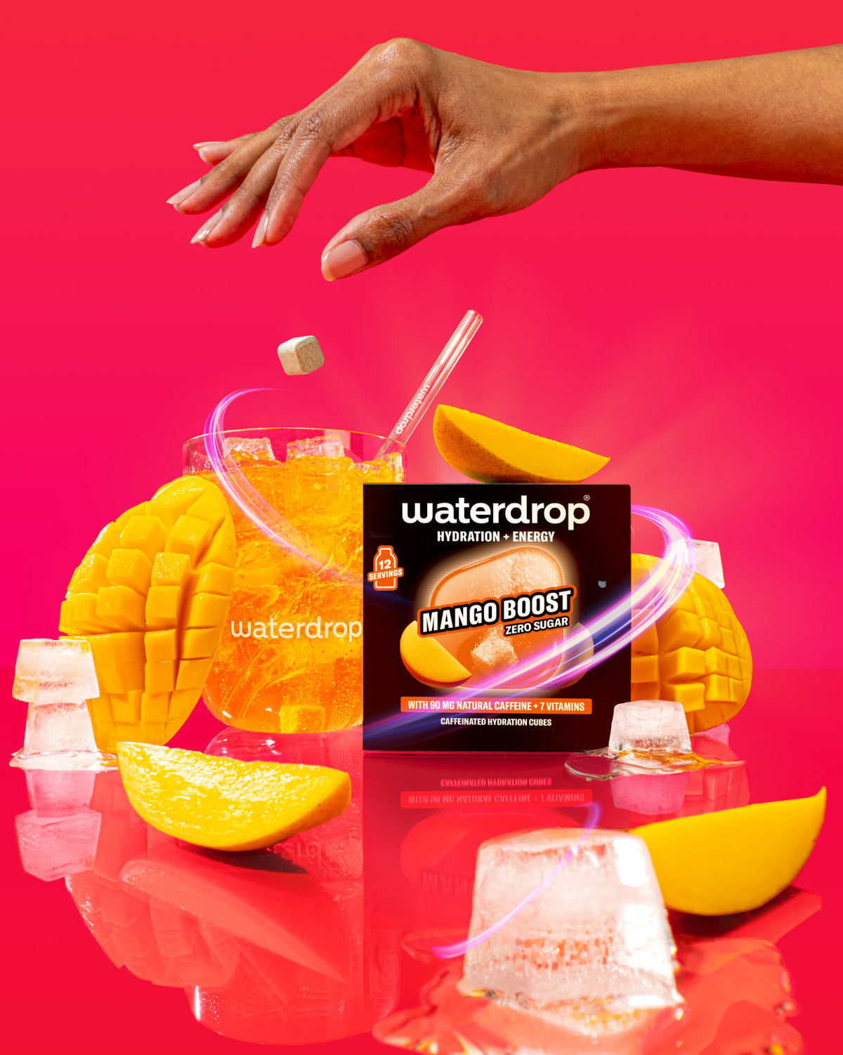 waterdrop® Mango Boost Microenergy Hydration Cubes, 12 Servings