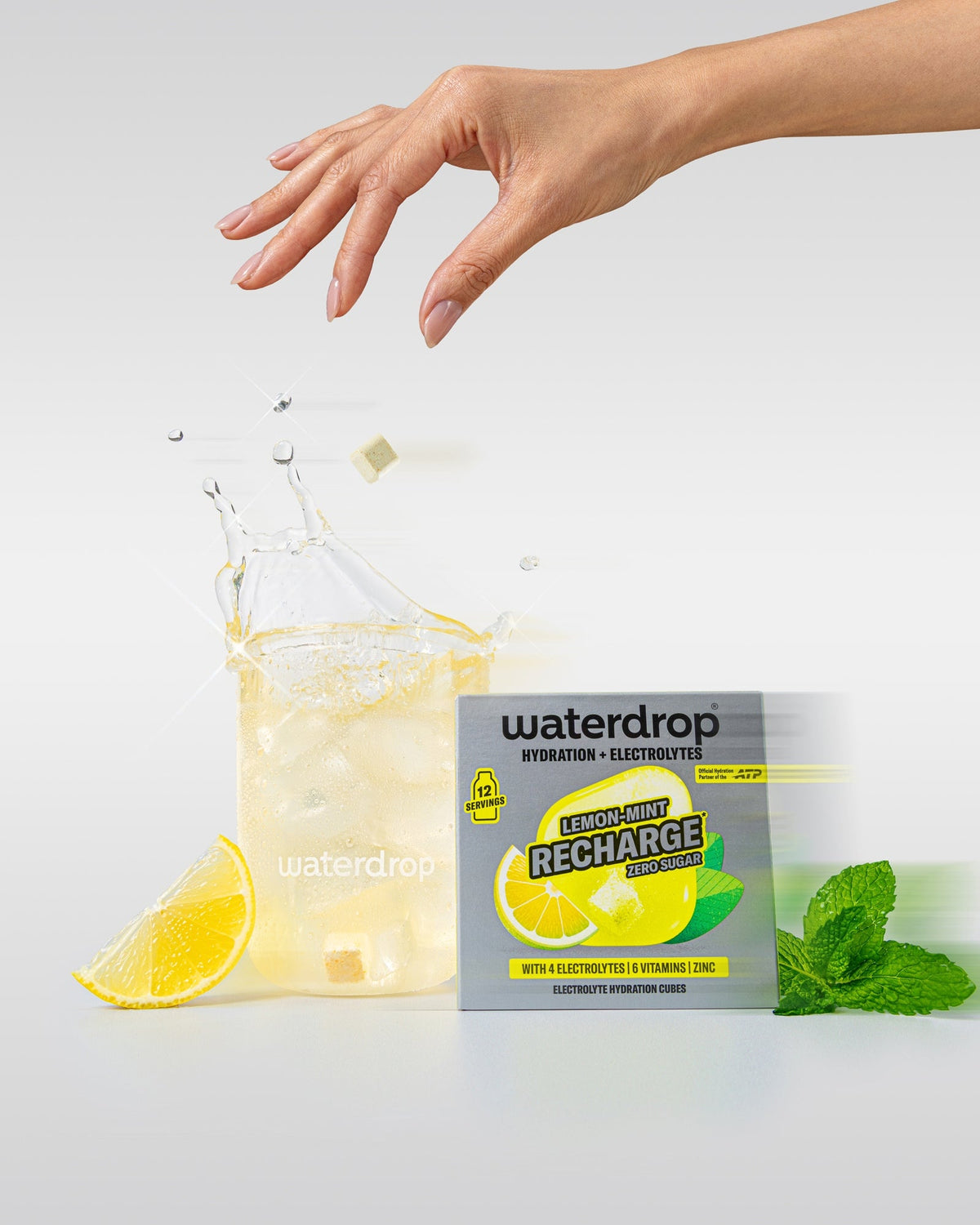 waterdrop® Lemon-Mint Recharge Microlyte Hydration Cubes, 12 Servings